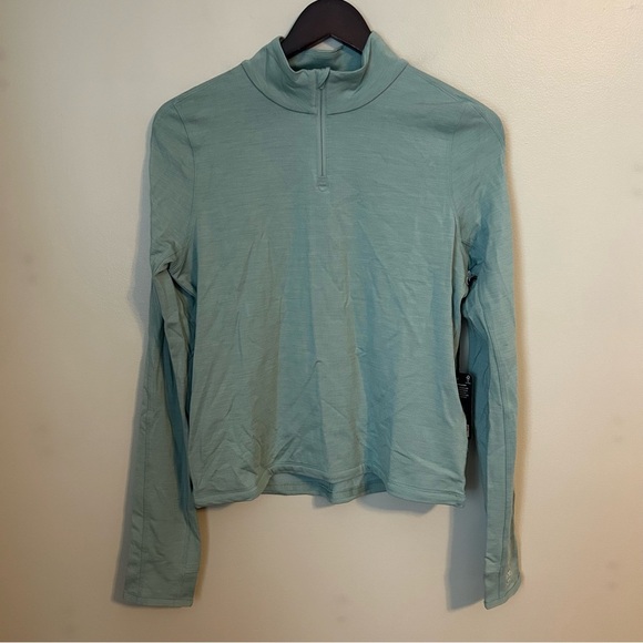 Allbirds Quarter Zip Pullover Natural Run Mid Layer Green Hush Athleisure Casual - Picture 1 of 12